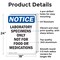Signmission Laboratory Specimens Only Not, 18 in W x Rectangle, Aluminum OS-2PACK-NS-A-1824-V-13939 - alternate 3